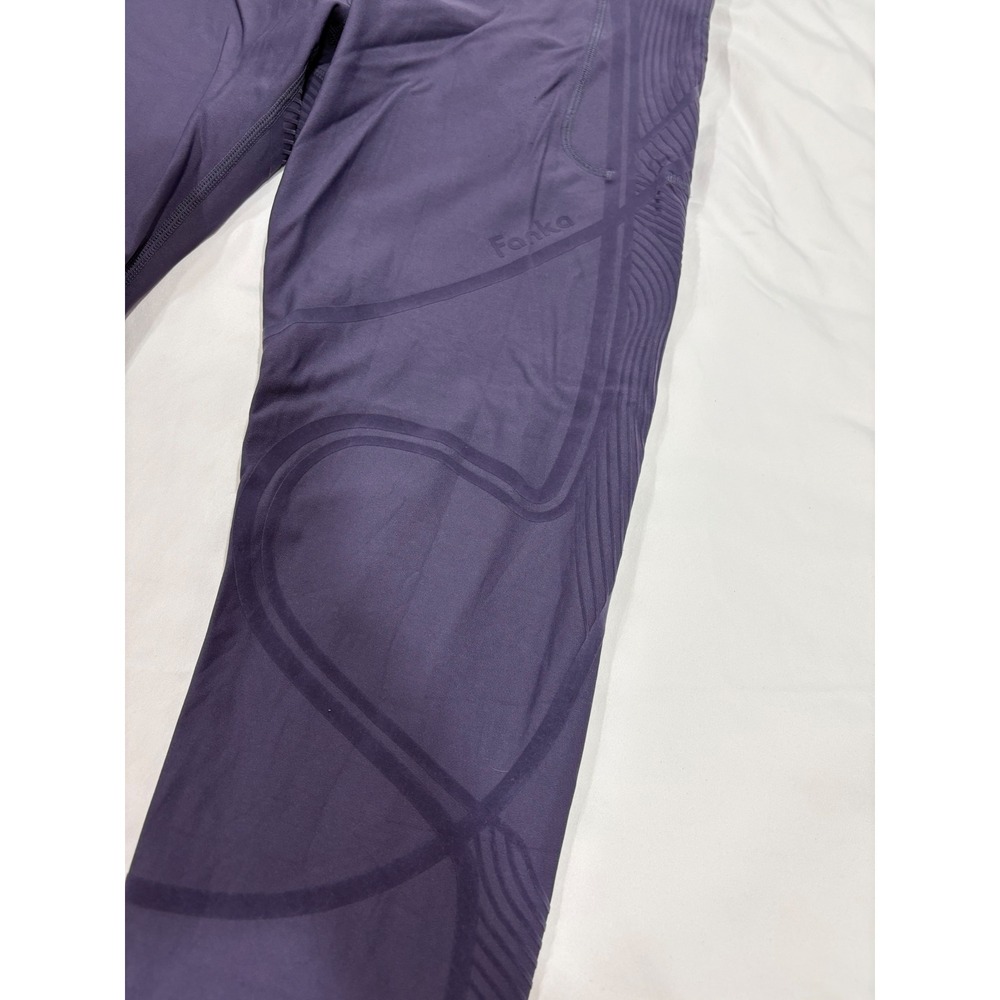 Fanka Body Sculpt 3-Pocketful Leggings Purple Size M/L High Waisted Compression - Picture 6 of 11